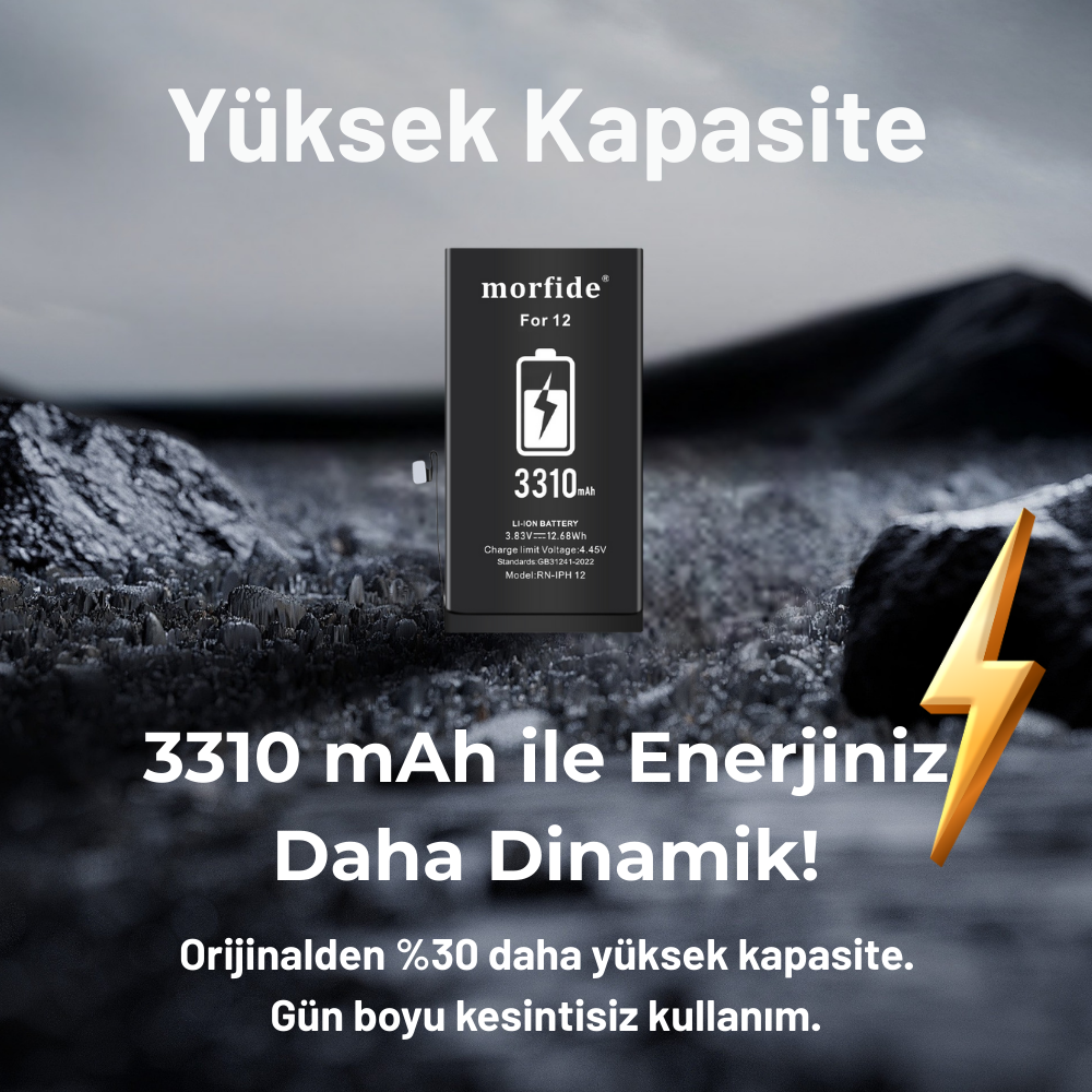 Apple iPhone 12 / 12 Pro 3310mAh Yüksek Kapasiteli Batarya