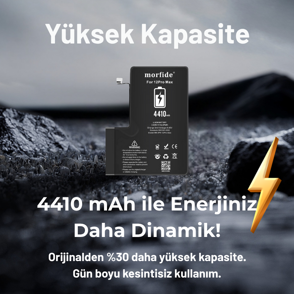 Apple iPhone 12 Pro Max 4410mAh Yüksek Kapasiteli Batarya