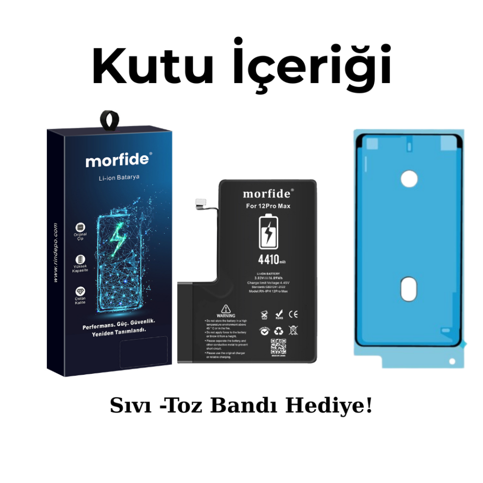 Apple iPhone 12 Pro Max 4410mAh Yüksek Kapasiteli Batarya