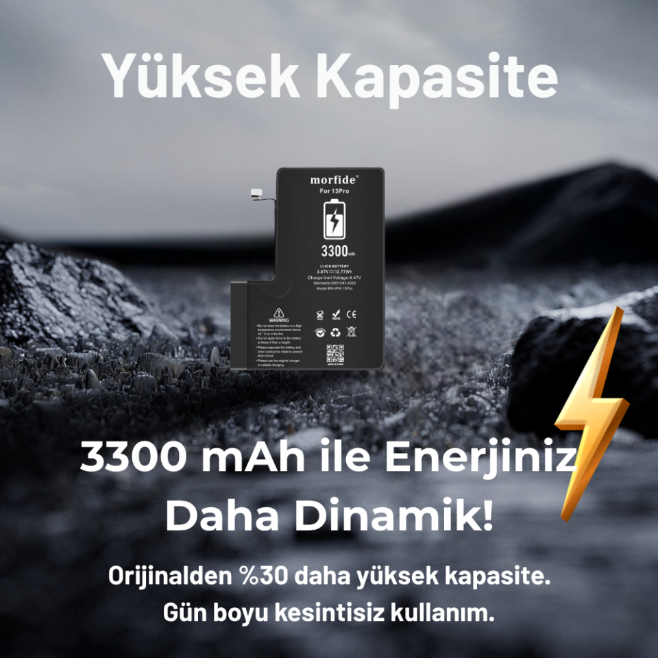 Apple iPhone 13 Pro 3300mAh Yüksek Kapasiteli Batarya