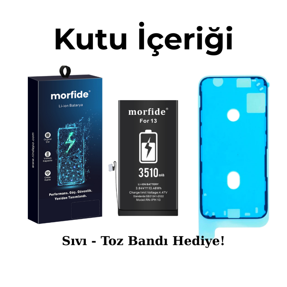 Apple iPhone 13 3510mAh Yüksek Kapasiteli Batarya