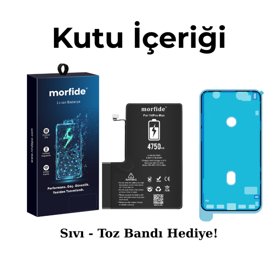 Apple iPhone 14 Pro Max 4750mAh Yüksek Kapasiteli Batarya