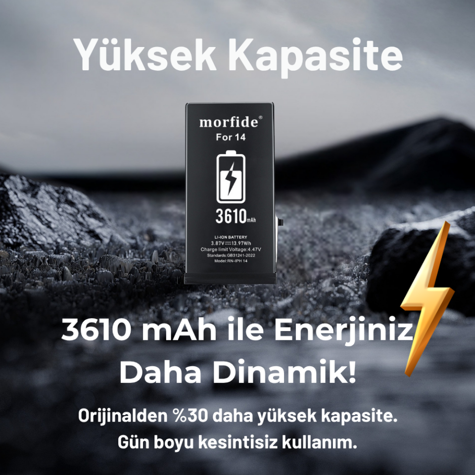 Apple iPhone 14 3610mAh Yüksek Kapasiteli Batarya