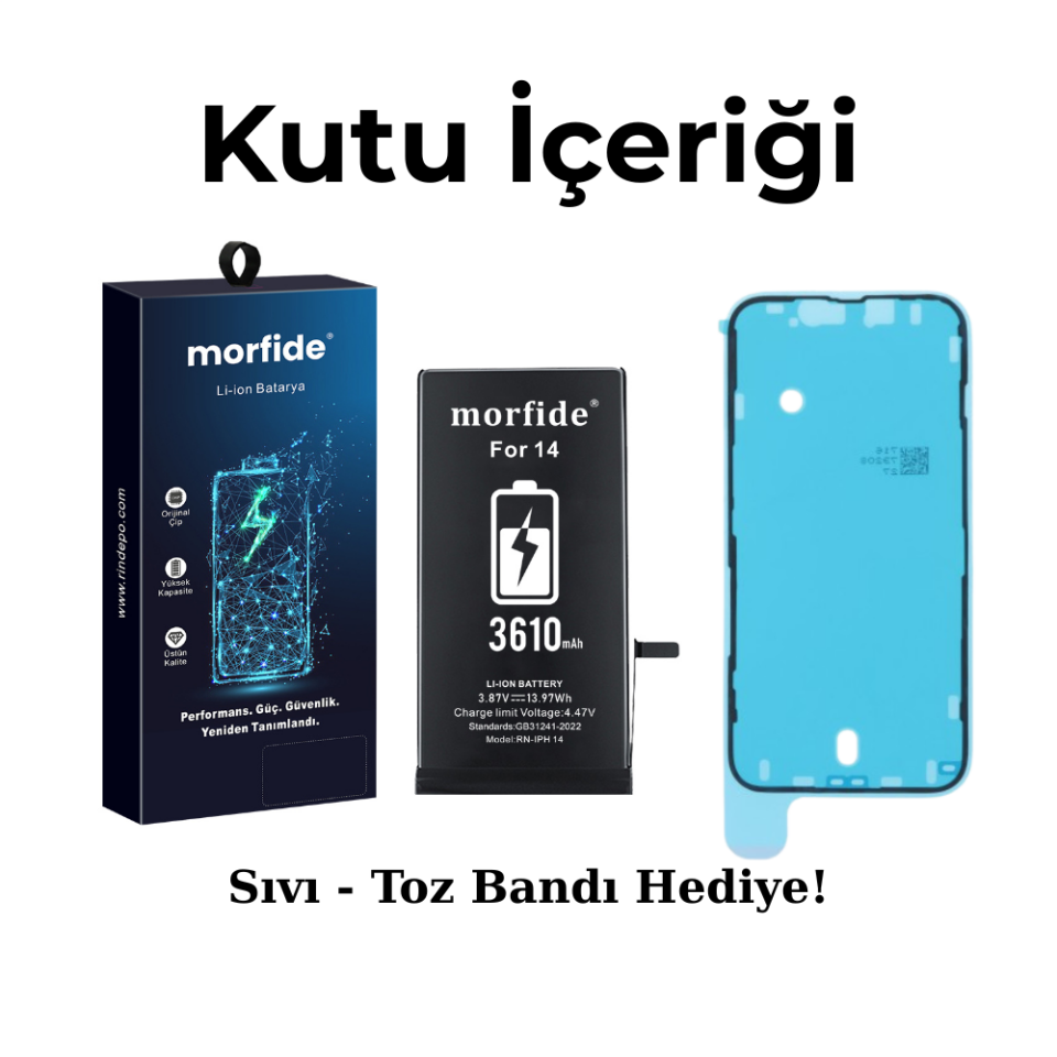 Apple iPhone 14 3610mAh Yüksek Kapasiteli Batarya