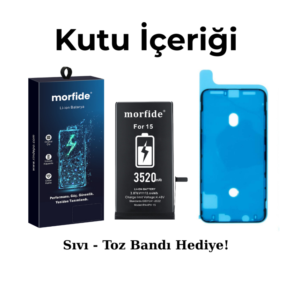 Apple iPhone 15 3520mAh Yüksek Kapasiteli Batarya