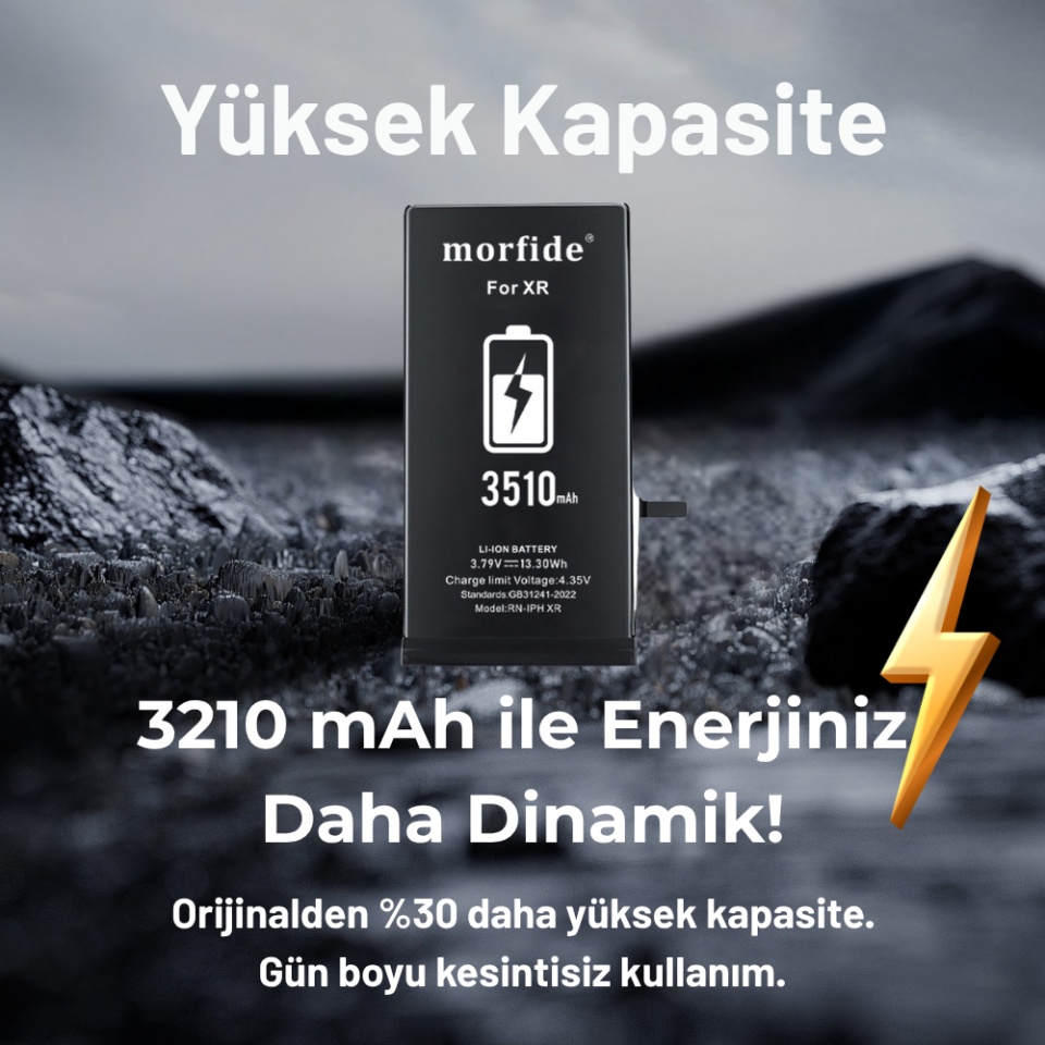 Apple iPhone XR Uyumlu 3510mAh Yüksek Kapasiteli Batarya