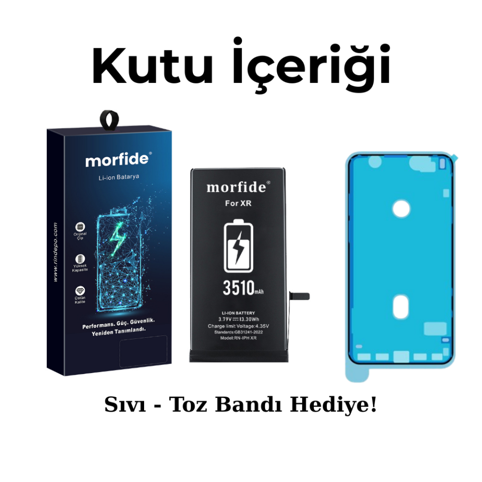 Apple iPhone XR Uyumlu 3510mAh Yüksek Kapasiteli Batarya