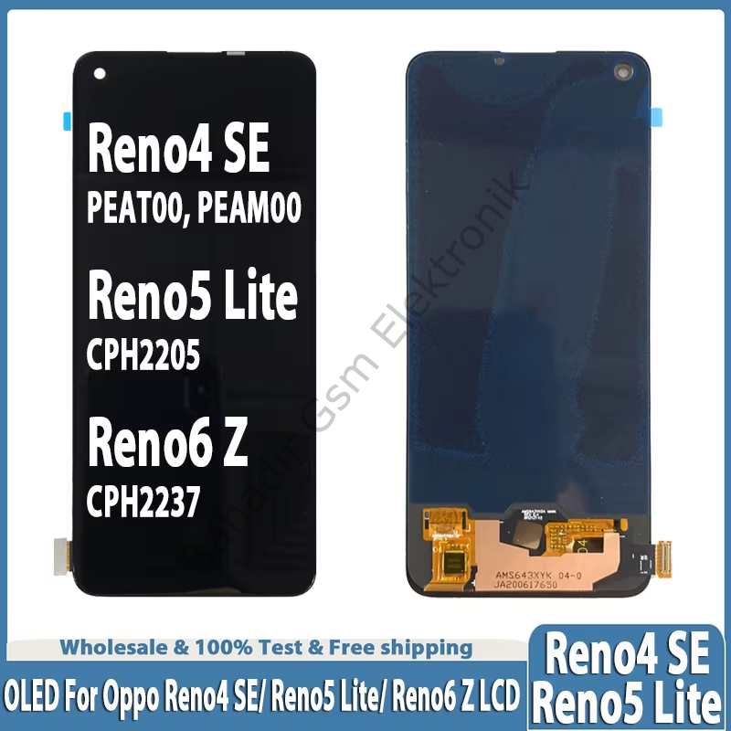Oppo Reno 4 se - Realme 5 - 6 - 8 - 8 Pro -5 - Reno 5 lite - A74 - A95 - A96 - F19 - F19S - F21S - 1 + nord n20 OLED LCD
