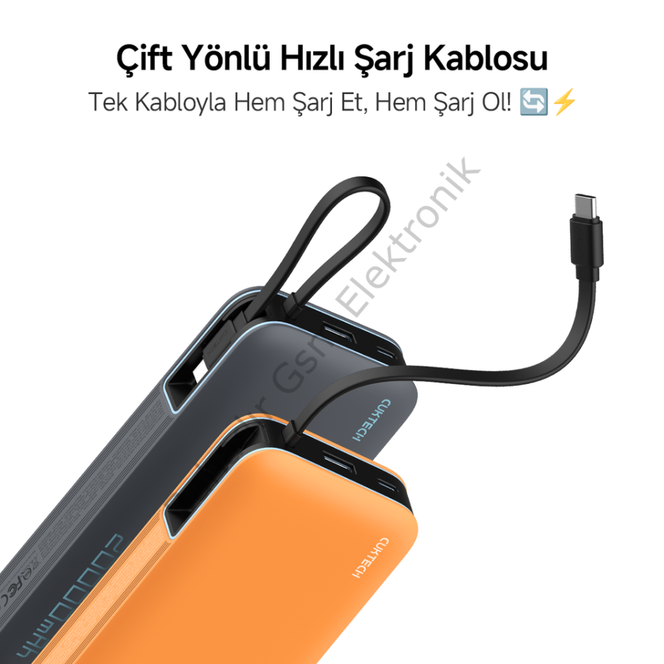 CUKTECH 25 Powerbank 20000 mAh | 55 W PD3.0 Hızlı Şarj | 2 Port (Type-C + USB-A) | Kompakt Taşınabilir Şarj Cihazı – Laptop, MacBook, iPhone, Samsung, Xiaomi ile Uyumlu
