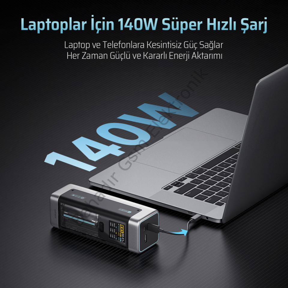 CUKTECH 20 Powerbank 25000 mAh | 210 W PD3.1 Süper Hızlı Şarj | 3 Port (2C1A) TFT Ekranlı Taşınabilir Şarj Cihazı – Laptop, MacBook, iPhone, Samsung, Xiaomi ile Uyumlu