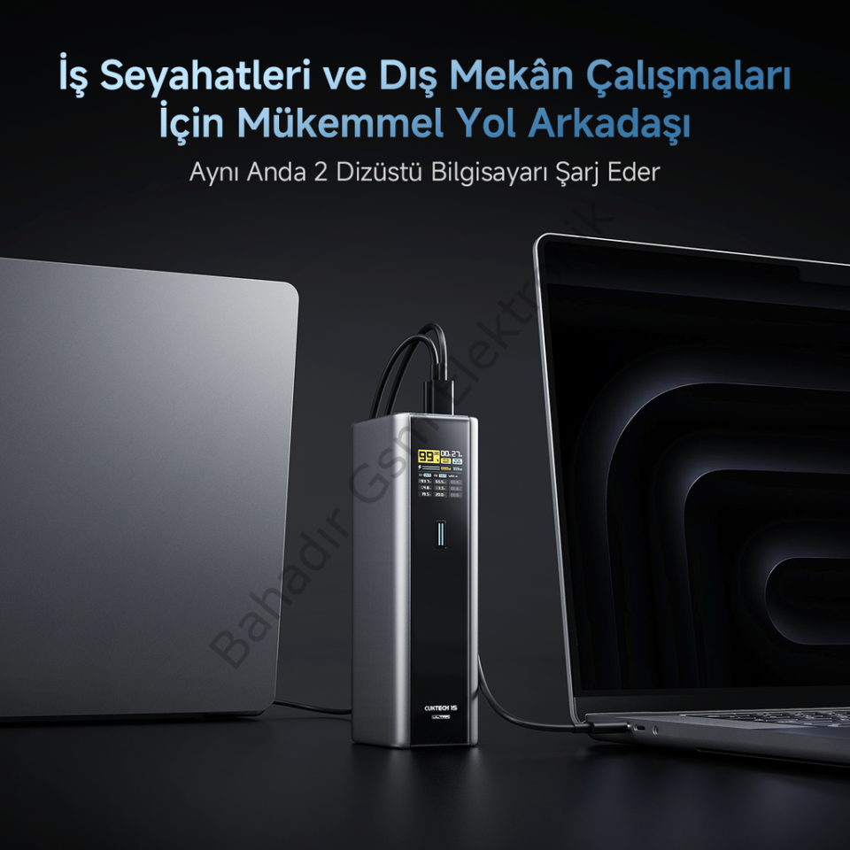 CUKTECH 15 Ultra Powerbank 20000 mAh | 210 W Toplam Çıkış Gücü | 140 W PD3.1 Tek Port | 165 W Kendi Şarj (Beast Mode) | TFT Ekranlı – Laptop, MacBook, iPhone, Samsung ile Uyumlu