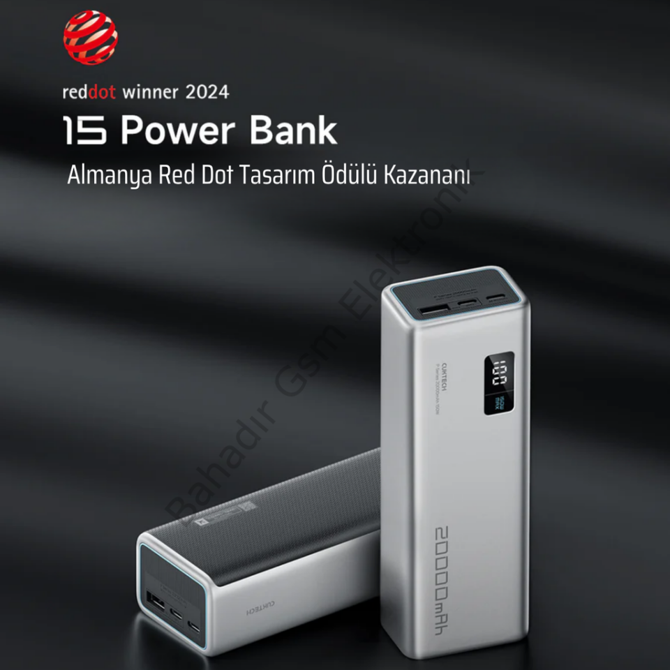 CUKTECH 15 Powerbank 20000 mAh | 150 W PD3.1 Süper Hızlı Şarj | 3 Port (2C1A) | LED Dijital Ekranlı Taşınabilir Şarj Cihazı – Laptop, MacBook, iPhone, Samsung, Xiaomi ile Uyumlu
