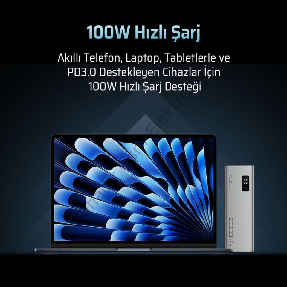 CUKTECH 15 Powerbank 20000 mAh | 150 W PD3.1 Süper Hızlı Şarj | 3 Port (2C1A) | LED Dijital Ekranlı Taşınabilir Şarj Cihazı – Laptop, MacBook, iPhone, Samsung, Xiaomi ile Uyumlu