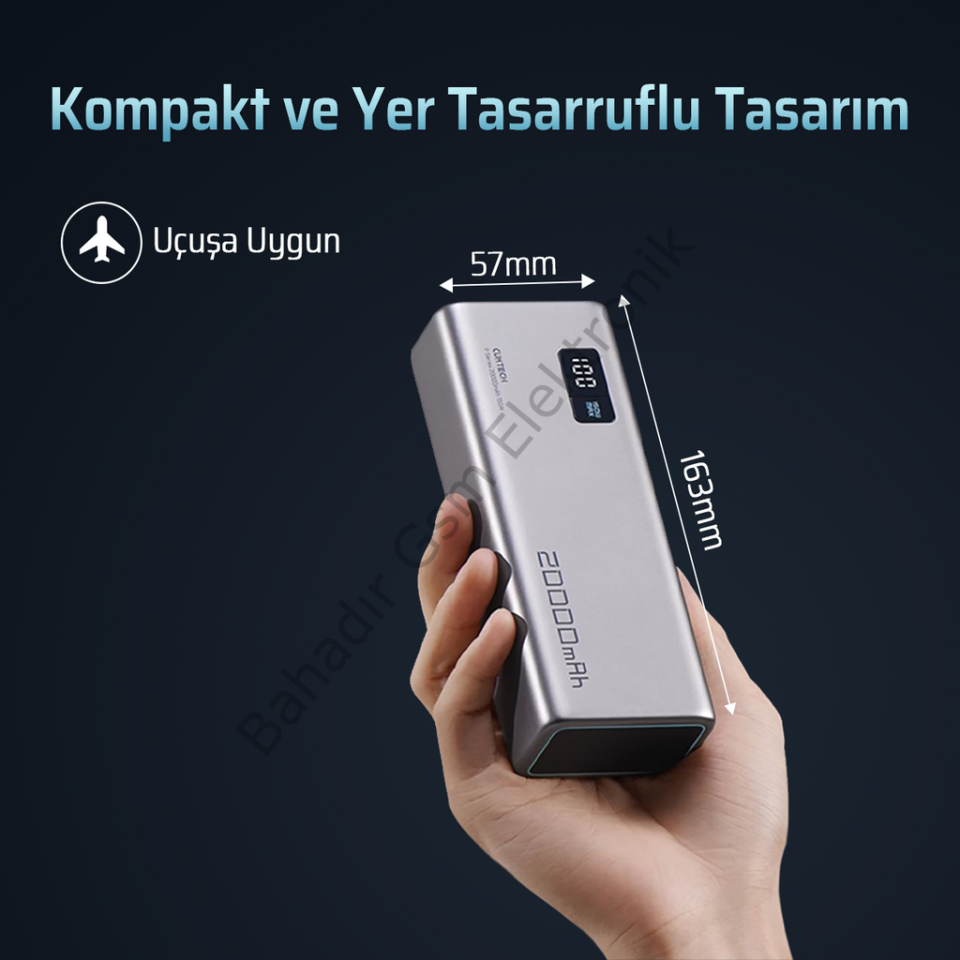 CUKTECH 15 Powerbank 20000 mAh | 150 W PD3.1 Süper Hızlı Şarj | 3 Port (2C1A) | LED Dijital Ekranlı Taşınabilir Şarj Cihazı – Laptop, MacBook, iPhone, Samsung, Xiaomi ile Uyumlu