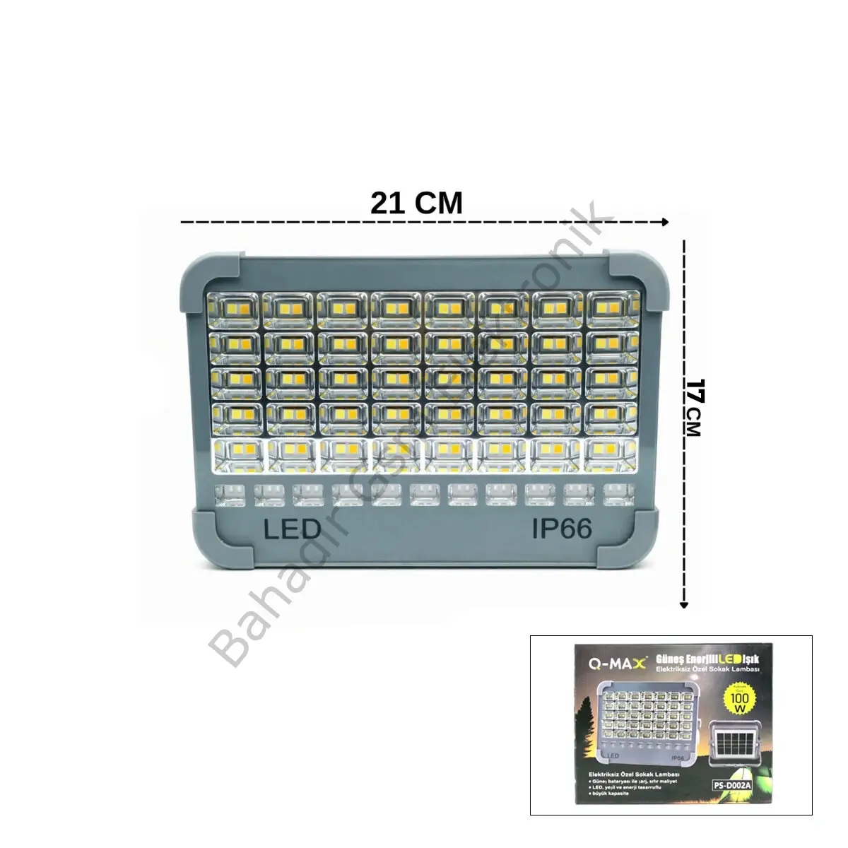 Q-max Ps-d002a (ıp66) Güneş Enerjili Led Işık ( Solar ) (projektör & Powerbank) (çakarlı) (kamp & Dış Mekan)*30
