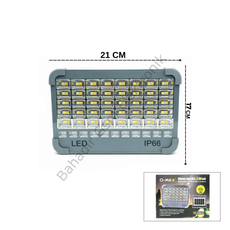 Q-max Ps-d002a (ıp66) Güneş Enerjili Led Işık ( Solar ) (projektör & Powerbank) (çakarlı) (kamp & Dış Mekan)*30