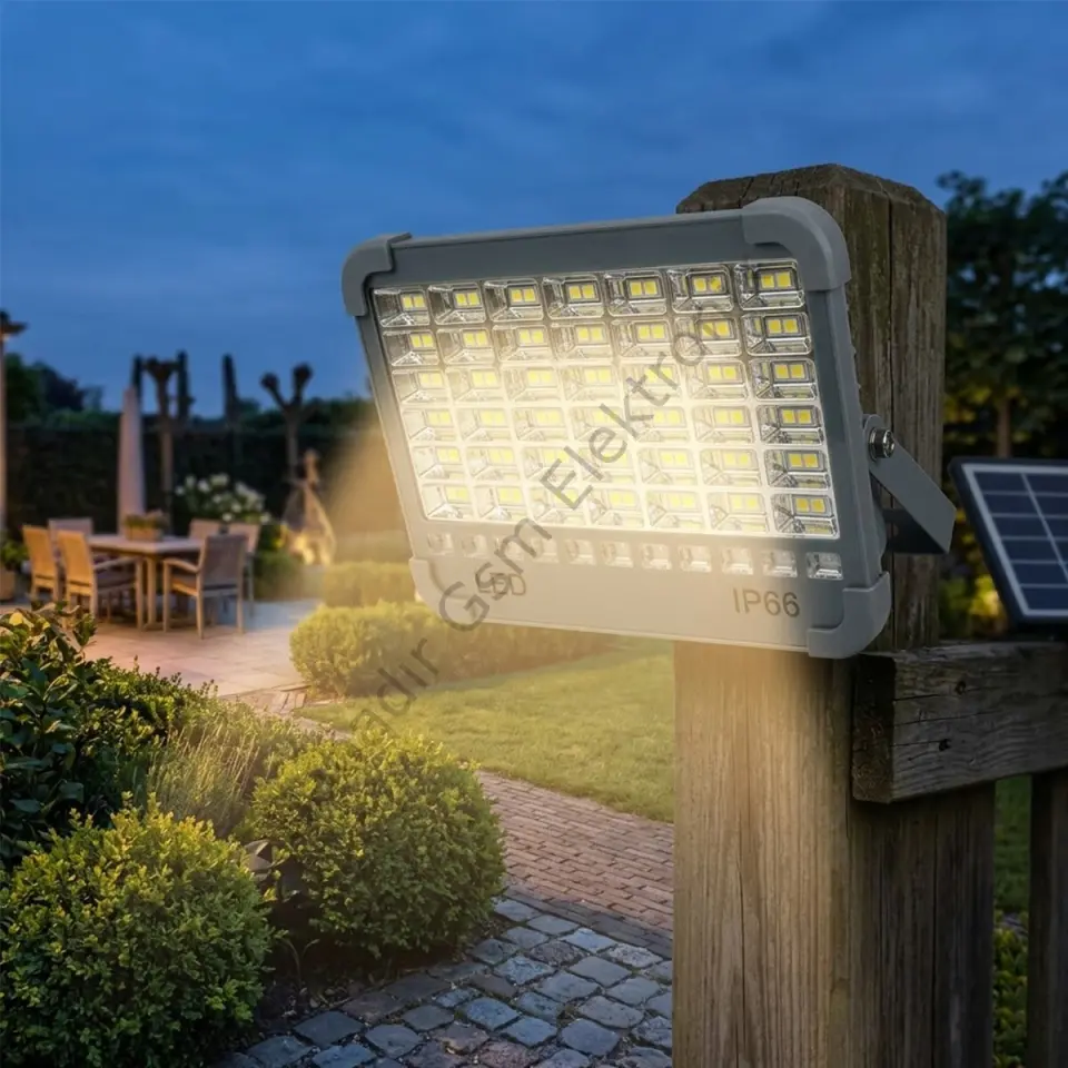 Q-max Ps-d002a (ıp66) Güneş Enerjili Led Işık ( Solar ) (projektör & Powerbank) (çakarlı) (kamp & Dış Mekan)*30