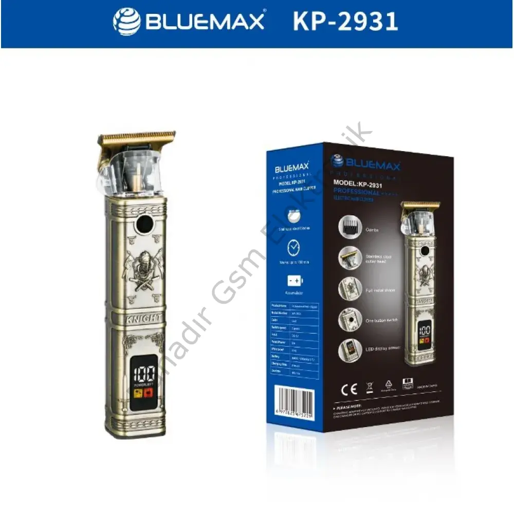 Bluemax KP-2931 Dijital Lcd Ekran T Bıçak Tıraş Makinesi