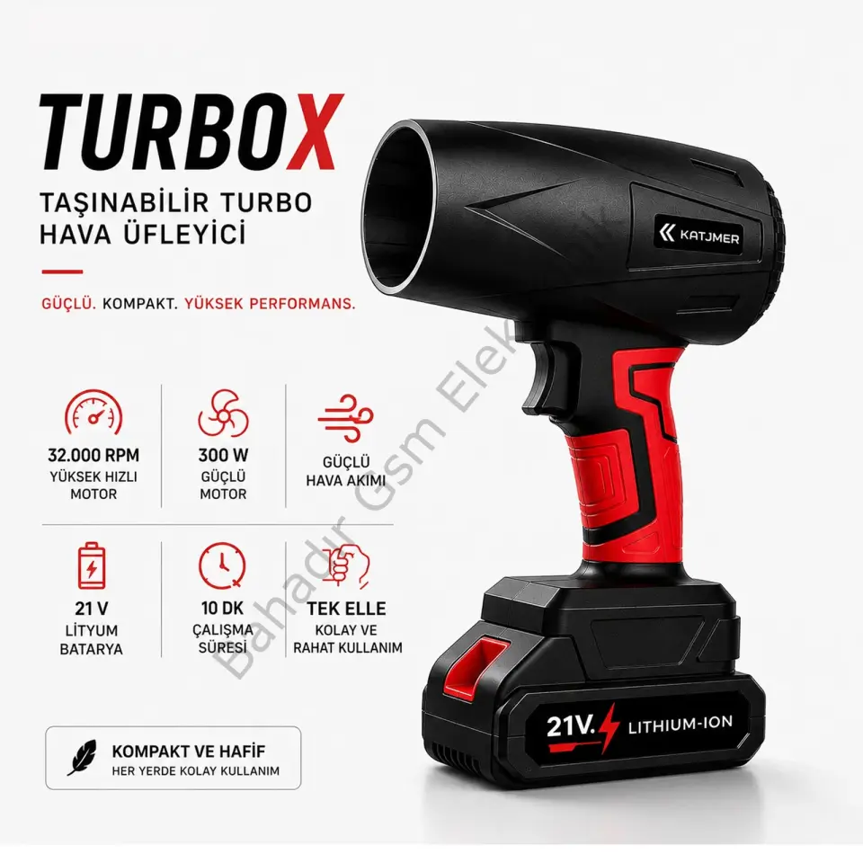 KATJMER KJ/TX-001 TURBO X TAŞINABİLİR TURBO HAVA ÜFLEYİCİ