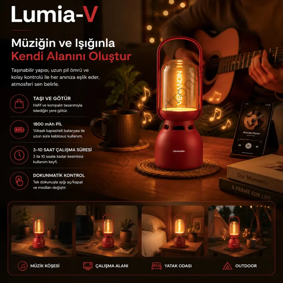VENANDİN Z15-V LUMİA-V LED LIGHT BLUETOOTH SPEAKER
