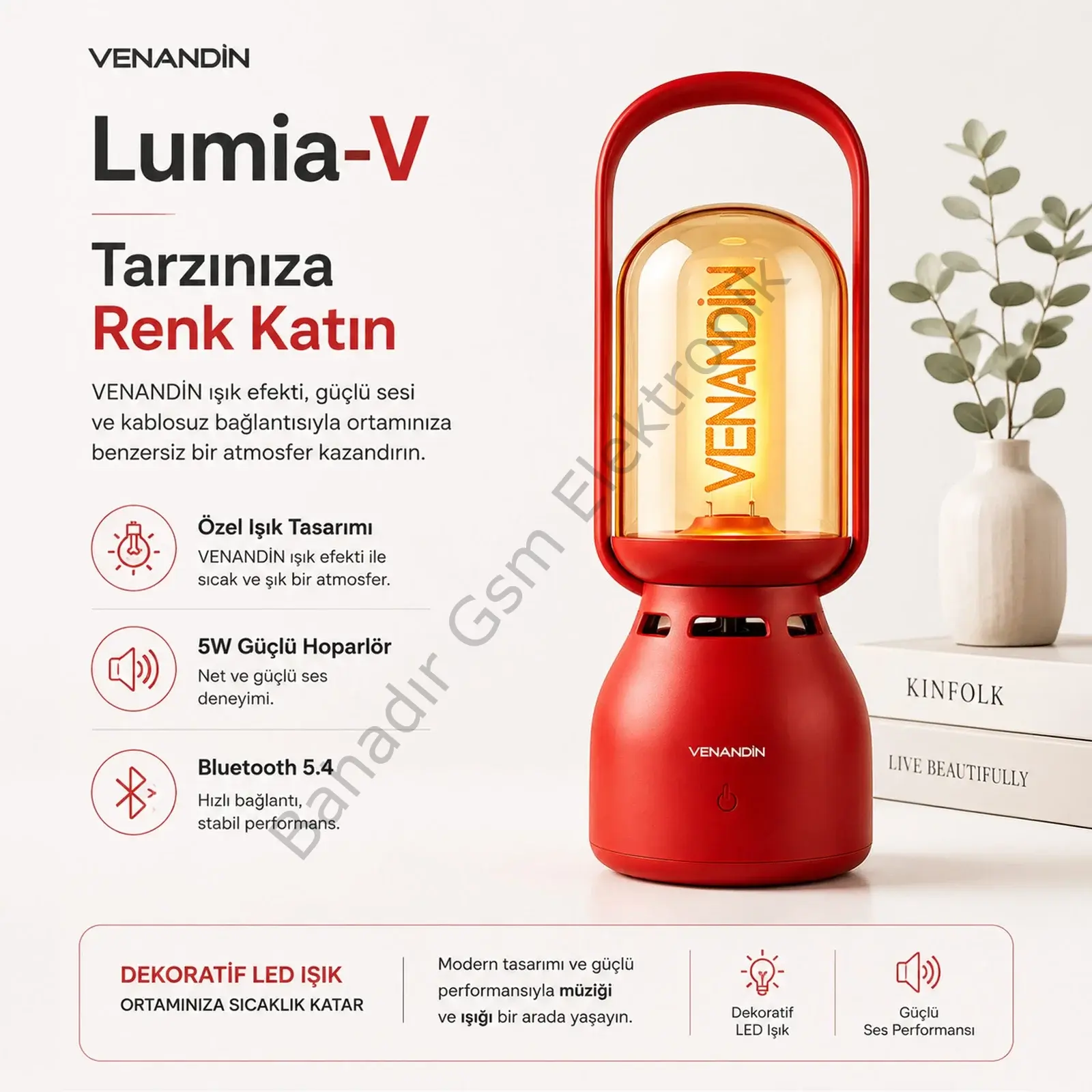 VENANDİN Z15-V LUMİA-V LED LIGHT BLUETOOTH SPEAKER