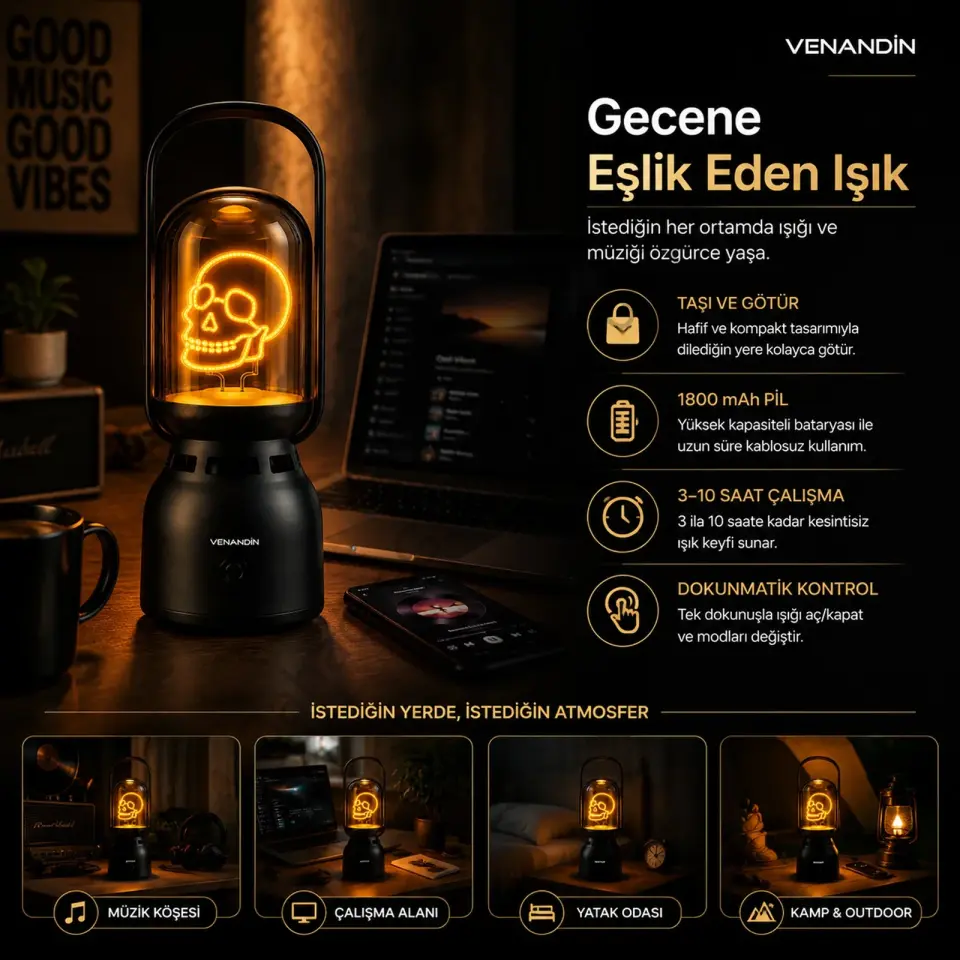 VENANDİN Z15-K LUMİA-K LED LIGHT BLUETOOTH SPEAKER
